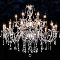 DUOMEIJU Suspension en cristal de luxe moderne française E14 blanc chaud pour salon, restaurant, chambre à coucher, milieu de gamme