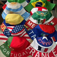 Casquette de soleil unisexe à motif drapeau national sur le thème des matchs de football, chapeau bob pour les fans, accessoires