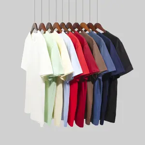 Camiseta de algodón holgada con hombros descubiertos y bordado con estampado abullonado de alta calidad personalizada, camisetas en blanco multicolores Unisex