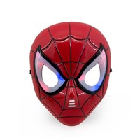 Topeng Spiderman LED Realistis untuk Halloween, Ulang Tahun, Cosplay, Pesta Topeng, Penutup Wajah Penuh