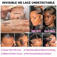 Perruque frontale en dentelle transparente 13x4 HD, cheveux humains vierges vietnamiens bruts, ondulés, pour femmes noires, vente en gros