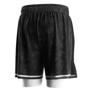 Pantalones Cortos de Baloncesto 2 en 1 de Doble Capa, Compresión, Secado Rápido, Capa Base de Malla, Capa Exterior, No Se Necesita Ropa Interior Adicional - Product Image 3