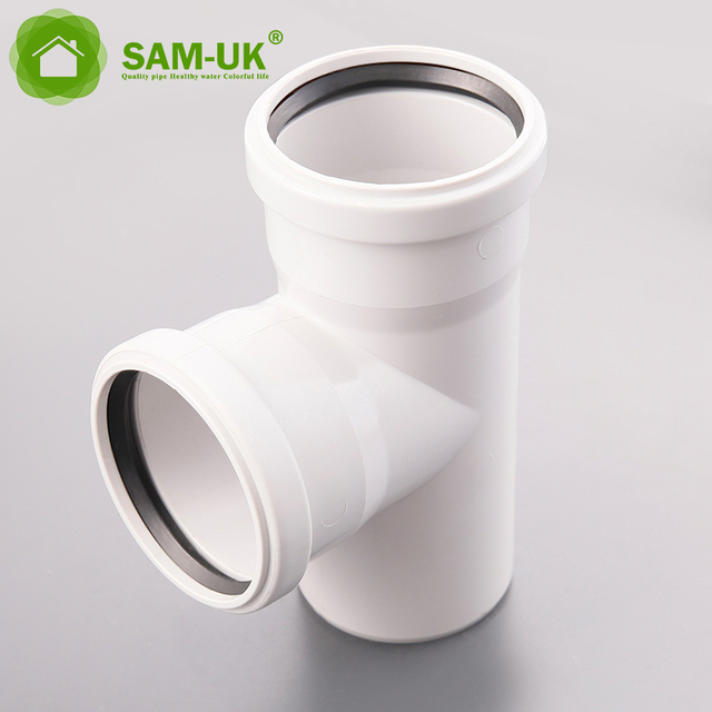 Hot Selling Export Wholesale German Standard Three Ways Plastic Pipe Fittings Pvc Flexible Pipe Fitting Tee