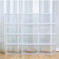 Boîte à chaussures en plastique, boîte d'exposition pliable et transparente pour baskets, bacs de rangement empilables, contenant pour chaussures