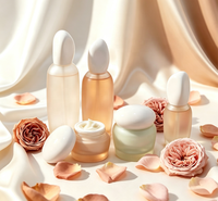 Botella de Vidrio de Lujo de 30 ml con Forma Única Personalizada para Loción, Base de Maquillaje y Crema Hidratante, Envase de Vidrio para Cosméticos y Cuidado de la Piel
