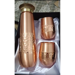 Botella de cobre a precios de fábrica con tapa a prueba de fugas, beneficios ayurvédicos, usos para almacenamiento de agua, botella de cobre en venta - Product Image 1