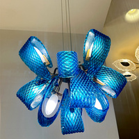 Lustre d'éclairage moderne d'hôtel Lustre de salon d'intérieur Lustre en verre d'art fait sur commande