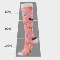 Nouvelle Arrivée Chaussettes de Compression Personnalisées à Motifs de Dessins Animés pour Hommes et Femmes, Sport Décontracté, Course à Pied, 15-20mmHg 20-30mmHg OEM