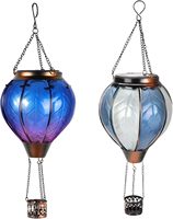 Lanterne solaire suspendue en forme de montgolfière, étanche, avec effet de flamme vacillante, pour décoration de jardin extérieur