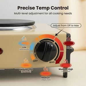 Appareil électronique personnalisé 1000w Plaques chauffantes électriques simples Cuisinière portable avec poignée témoin lumineux - Product Image 2