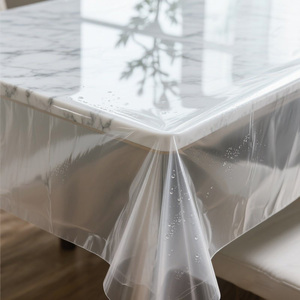 Premium PVC Super Transparent Film Hersteller Flecken beständige wasserdichte Esstisch abdeckung - Product Image 2