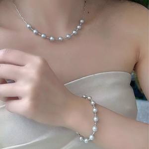 ต่างหูมุกน้ำจืดธรรมชาติ 4-5 มม. ถึง 8-9 มม. สีเทาแพลตตินัม ประดับด้วยเข็มเงิน 925 นำเข้าจากญี่ปุ่น - Product Image 1