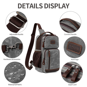 Bolso bandolera de lona impermeable para hombre, bandolera de viaje para caminar, deporte informal al aire libre, logotipo personalizado, bandolera de lona para hombro, para hombre, a prueba de agua, a prueba de agua - Product Image 4