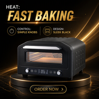 Four à pizza électrique multifonctionnel en acier inoxydable à convection sans ventilation, grande capacité, pour camping-car, maison et cuisson en extérieur