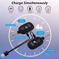 Système sans fil A8 pour guitare et basse électrique, avec émetteur ABS intégré et batterie rechargeable