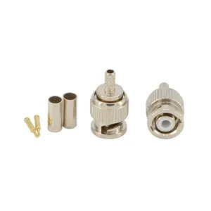 Mini conectores de crimpado BNC Mini enchufe BNC con Pin central macho en conector RF para Cable coaxial RG316 RG174 RG178 LMR100