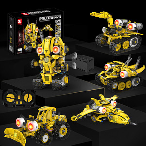 Groothandel <span class=keywords><strong>5</strong></span>-in-1 gemotoriseerde transformeerbare robot - bouwpakket met afstandsbediening en programmering voor kinderen van 6-12 jaar - Product Image 3