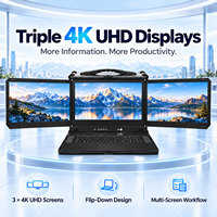 Station de travail IA robuste à triple écran 4K, ordinateur portable i7-14700 RTX 5000 Ada 32 Go 64 Go 1 To ODM OEM