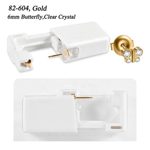 24 pz/scatola Dispositivo Monouso per Piercing Orecchio con Orecchino a Farfalla Placcato Oro 24K, Pistola per Piercing Monouso, Strumento all'Ingrosso - Product Image 4