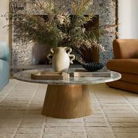 Stonekocc Table basse italienne minimaliste en marbre naturel massif Meubles de salon de villa design haut de gamme Table d'appoint de luxe