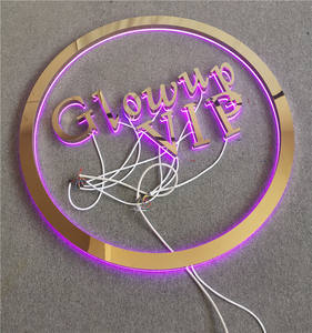 Enseigne Logo Murale d'Intérieur Miroir Doré, Panneau Rétroéclairé par LED RGB, Enseigne 3D Rétroéclairée par LED pour Institut de Beauté - Product Image 4