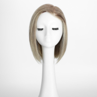 Peluca de Cabello Humano 100% Liso y Sedoso, Rubio Platino, Rubio Ceniza, Balayage, Tendencia del Mercado Americano y Europeo, Invisible