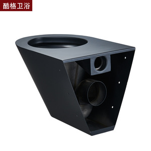 WC monobloc en acier inoxydable épais pour bar KTV, à poser au sol, à chasse d'eau par gravité, siphon en P, écologique - Product Image 2