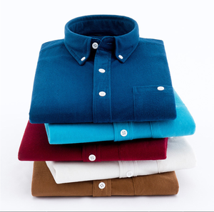 Wholesale Custom <b>Men's</b> Casual <b>Flannel</b> <b>Shirt</b> Plus Size Solid Long Sleeve Breathable Knitted Design - Product Image 1