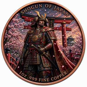 Moneda Personalizada de Cobre Fino .999 de 1oz, Shogun de Japón, Samurái, Conde de Guerra, Torii, Sakura, Medallón Coleccionable de Arte - Product Image 1