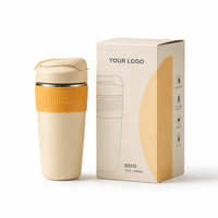 Mug de voyage isotherme en acier inoxydable à double paroi, 470 ml (16 oz), corps fin, anti-fuite, avec couvercle sans BPA, compatible eau bouillante