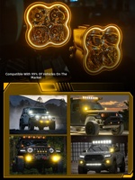 Projecteur LED tout-terrain 4 pouces 200W, 15000LM, IP67, 12V 24V, compatible avec Wrangler, Bronco, Tank300, 4x4, SUV, ATV, camion