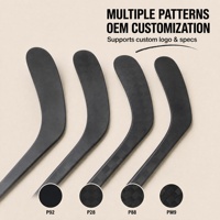 Bâton de hockey 65-68 pouces Sr 100% fibre de carbone, noir mat, logo personnalisé, vente en gros, bâtons de hockey directement de l'usine pour les commandes d'équipe