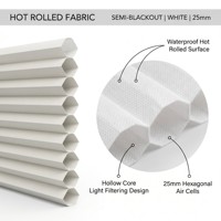 Tissu pour stores alvéolaires imperméable en non-tissé spunlace semi-occultant blanc 25 mm sur mesure