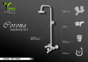 Modern Hotel Bath Set with Dual Handle Rain Showerhead Slide Bar Chrome Finish Brass Construction Wall Mount Installation - Product Image 5