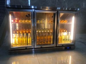 Réfrigérateur de <span class=keywords><strong>bar</strong></span> encastrable sous comptoir avec <span class=keywords><strong>portes</strong></span> en verre trempé double, élégant réfrigérateur intégré pour hôtel, café, <span class=keywords><strong>bar</strong></span> commercial - Product Image 2