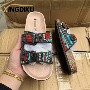 Womens Vintage Cork Footbed Sandals 2026 New Arrival Fashion Plus Size Summer Beach <b>Shoes</b> Outdoor Sexy Travel <b>Comfort</b> Flat - Product Image 4