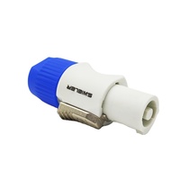 Connecteur d'entrée/sortie Powercon 3 broches bleu et gris, compatible avec câble audio, adaptateur 3 pôles, fiches d'alimentation