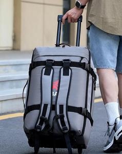 PLAYMAX Classic Oxford Durable Zipper Wheeled <b>Backpack</b> <b>Convertible</b> Foldable Duffel Bag Pull Handle Water Resistant Large - Product Image 3