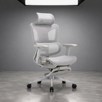 Chaise de bureau ergonomique moderne pour la maison et le bureau, avec dossier en maille séparé, accoudoirs en PU 4D et repose-pieds extensible
