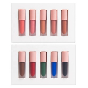 Lucidalabbra Impermeabile Opaco, Rossetto Liquido Vellutato Rosso e <span class=keywords><strong>Nero</strong></span>, Set Trucco Labbra Sexy per Donne - Product Image 1