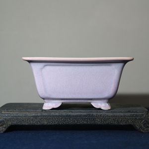 Maceta cuadrada de cerámica de arcilla púrpura Mitao Township con superficie Kui y base en forma de nube para bonsái - Product Image 1
