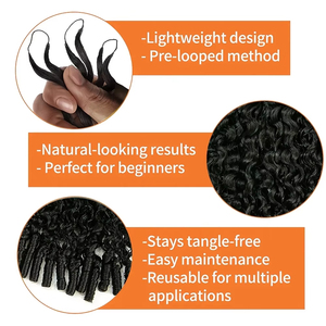 Extensiones de Cabello Humano Virgen 10A Pre-enlazadas, Cabello Birmano Rizado sin Nudos, Marca Miracle Knots - Product Image 5