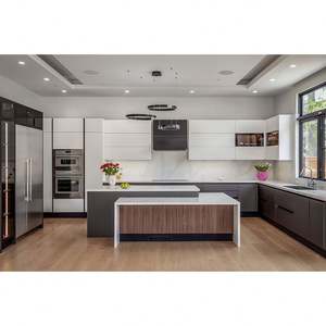 Muebles de Cocina de Madera, Juego Completo de Gabinetes Modulares en Forma de L con Isla, Estilo Shaker, Personalizados y de Lujo - Product Image 1