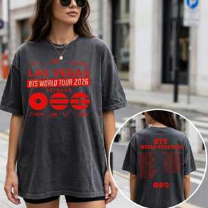 T-shirt K-Pop OEM ODM World Tour 2026 – Tenue de concert Las Vegas – Merchandise pour fans Army – Jungkook, Jimin, V, Suga, <span class=keywords><strong>RM</strong></span>, <span class=keywords><strong>Jin</strong></span> – Double face K-Pop - Product Image 3
