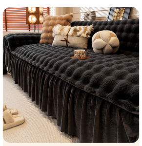 غطاء أريكة سميك من الفرو الصناعي مقاوم للتجعد وقابل للغسل في الغسالة، بتغطية كاملة وملمس شتوي فاخر - Product Image 3