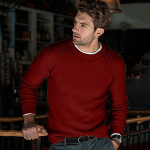 PASUXI, venta al por mayor, suéter informal de talla grande de invierno para hombre, Tops de punto térmicos cómodos de Color sólido a la moda - Product Image 3