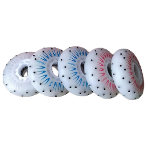 Ruedas de patines en línea de PU de alta elasticidad 90A, resistentes al desgaste, con destellos luminosos, venta al por mayor de fábrica - Product Image 1