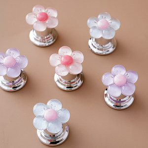 Flower Toilet Flush Button Resin Universal Press For Bathroom Tank Switch Light Pink Blue Purple Contemporary Design - Product Image 1