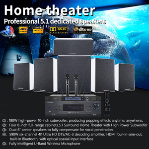 Système de haut-parleurs <span class=keywords><strong>home</strong></span> cinéma 5.1 DTS 3D/4K Son surround avec fonctions <span class=keywords><strong>Blu</strong></span>-<span class=keywords><strong>ray</strong></span> USB Aux pour usage domestique - Product Image 2