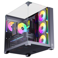 Bonhomme de neige Design unique Gamer PC tour moyenne boîtier de châssis de bureau ATX MATX Mini ITX plaque de verre trempé Micro ATX noir bureau